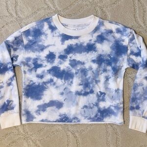 GAP Blue and White Tie-Dye Kids Sweatshirt
